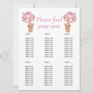 Invitation Fille d'anniversaire Teddy PINK