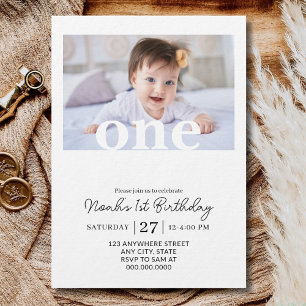 Invitation Fille de 1er anniversaire photo modifiable Premier