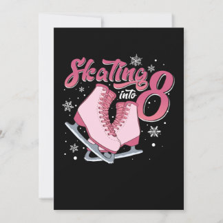 Invitation Fille de 8 ans pour anniversaire de 8 ans Patinage