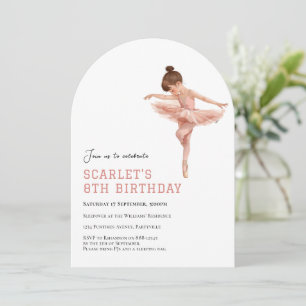 Invitation Fille de ballet rose - Anniversaire tout âge