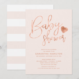 Invitation Fille de calligraphie adorable Baby Shower