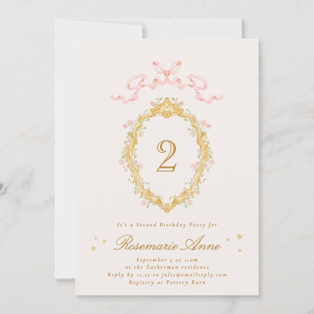 Invitation Fille de conte de fées numéro anniversaire (Devant)