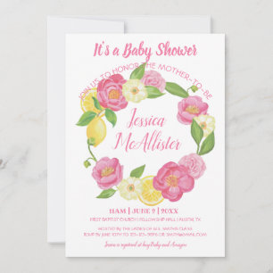 Invitation Fille de couronne Roses roses rose Baby shower de