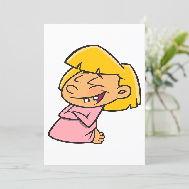 Invitation Fille de dessin animé heureuse qui rit (Créateur téléchargé)