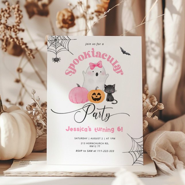 Invitation Fille de fête Spooktacular Anniversaire d'Hallowee (Créateur téléchargé)