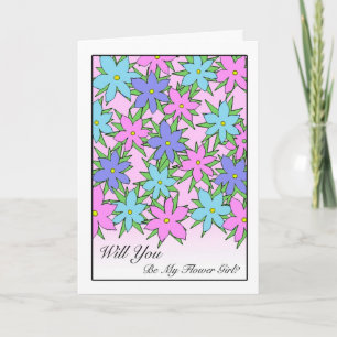 Invitation Fille de Fleurs, Fleurs de Couleur Past