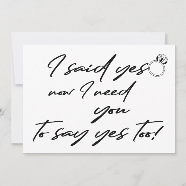 Invitation Fille de fleurs J'ai dit oui typographie drôle pro (Devant)