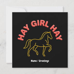 Invitation Fille de Foin Retro Cheval Graphique 2026 Chic Occ