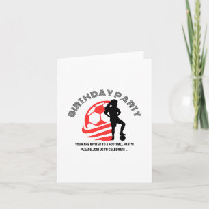 Invitation Fille de football fête d'anniversaire, Joueur de f