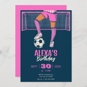 Invitation Fille de football / Fête de soccer