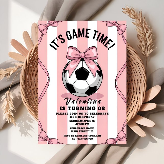 Invitation Fille de jour de match de football Rose Bow (Créateur téléchargé)