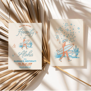 Invitation Fille de la côte Anniversaire Western Beach Party 