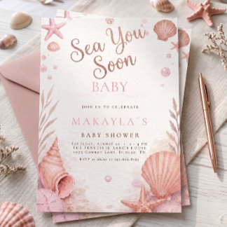 Invitation Fille de la côte Rose Vous Verrez Bientôt Célébrat