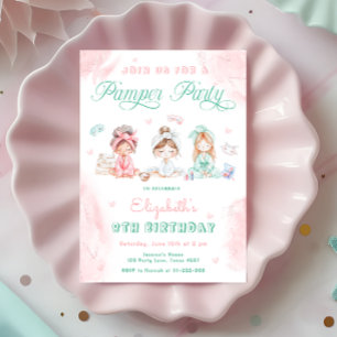Invitation Fille de la fête de la Pamper spa Anniversaire