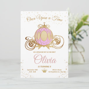 Invitation Fille de la princesse anniversaire royale rose
