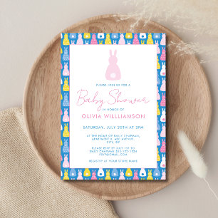 Invitation Fille de lapin Baby Shower