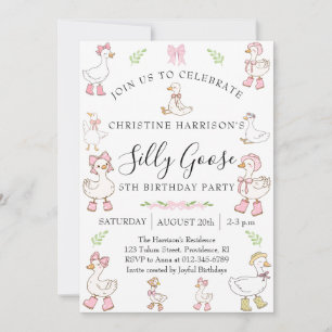 Invitation Fille de l'oie idiote 5e anniversaire