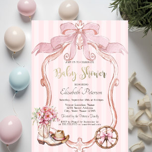 Invitation Fille de l'Ouest à l'arc à cadre Baby Shower