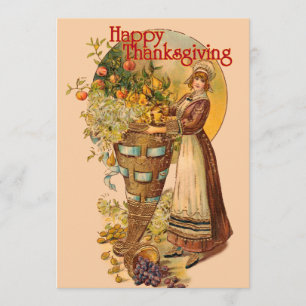 Invitation Fille de pèlerin avec le style victorien