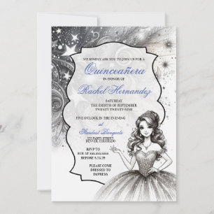 Invitation Fille de Quinceañera de cristal