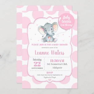 Invitation Fille de rose d'invitation de baby shower