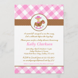 Invitation Fille de rose d'invitation de baby shower de