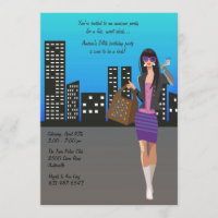 Invitation Fille de Shopping