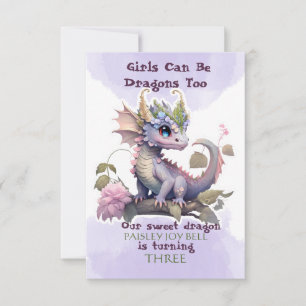 Invitation Fille de trois ans dragon