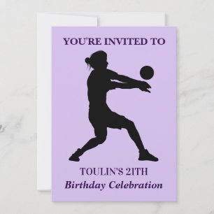 Invitation Fille de volley-ball Anniversaire, Joueur de volle