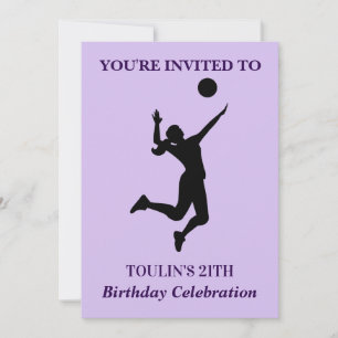 Invitation Fille de volley-ball Anniversaire, Joueur de volle