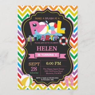 Invitation Fille d'éclaboussure de Splish d'été d'invitation