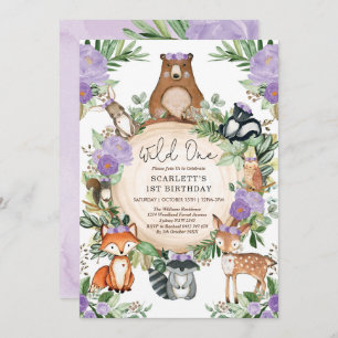 Invitation Fille des bois de fleurs violettes Fille sauvage U