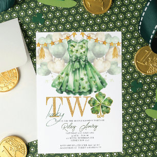 Invitation Fille Deuxième anniversaire Saint Patrick's Day