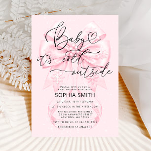 Invitation Fille d'hiver Baby shower bébé Il fait froid dehor