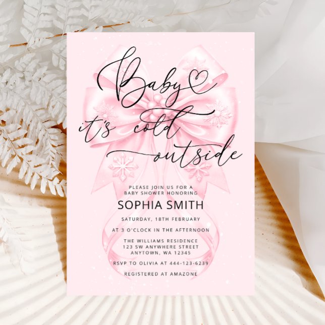 Invitation Fille d'hiver Baby shower bébé Il fait froid dehor (Créateur téléchargé)