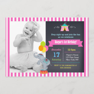 Invitation Fille d'invitations d'anniversaire de Bigtop de