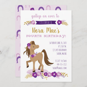 Invitation Fille du Pony Party