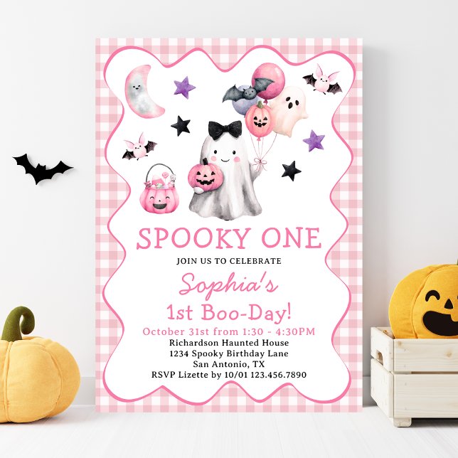 Invitation Fille du premier anniversaire Spooky One Fête d'Ha (Créateur téléchargé)