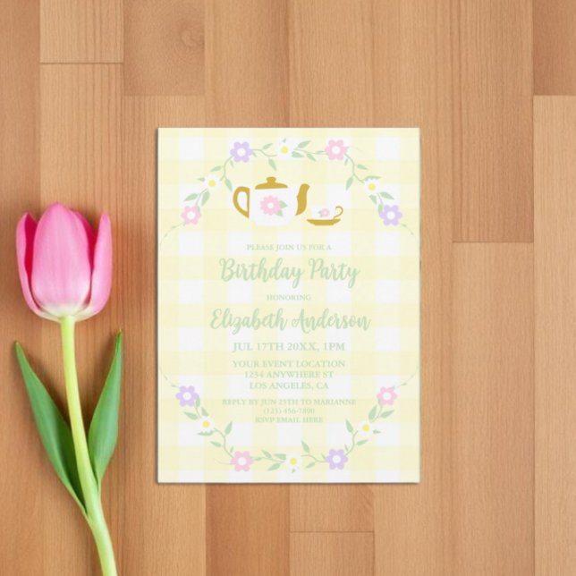 Invitation Fille du thé pour deux 2e anniversaire (Créateur téléchargé)
