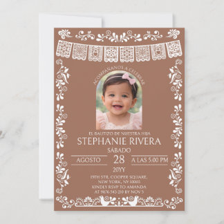 Invitation Fille El Bautizo Photo Baptême