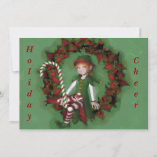 Invitation Fille Elf à l'invitation de vacances de Noël de