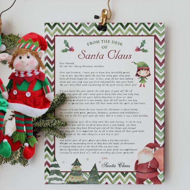 Invitation Fille Elf | Lettre de retraite Bureau de Noël Sant (Créateur téléchargé)