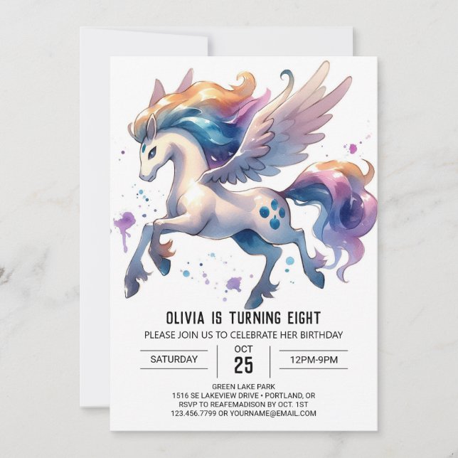 Invitation Fille en ligne Horse Anniversaire (Devant)