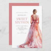 Fille en Robe Rose Sweet 16 Anniversaire Fête