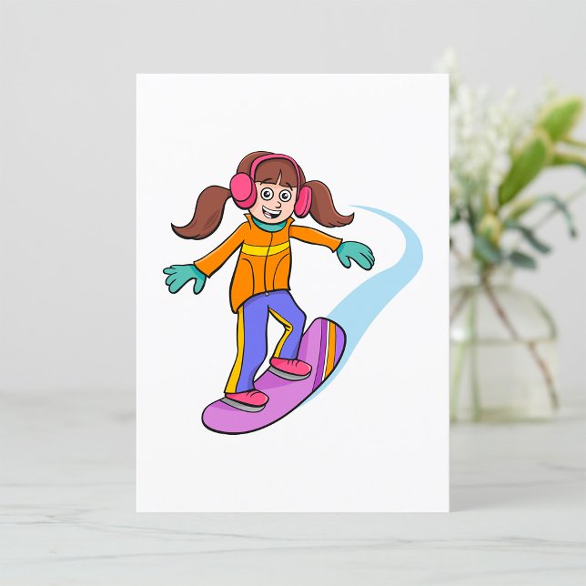 Invitation Fille en snowboard (Créateur téléchargé)