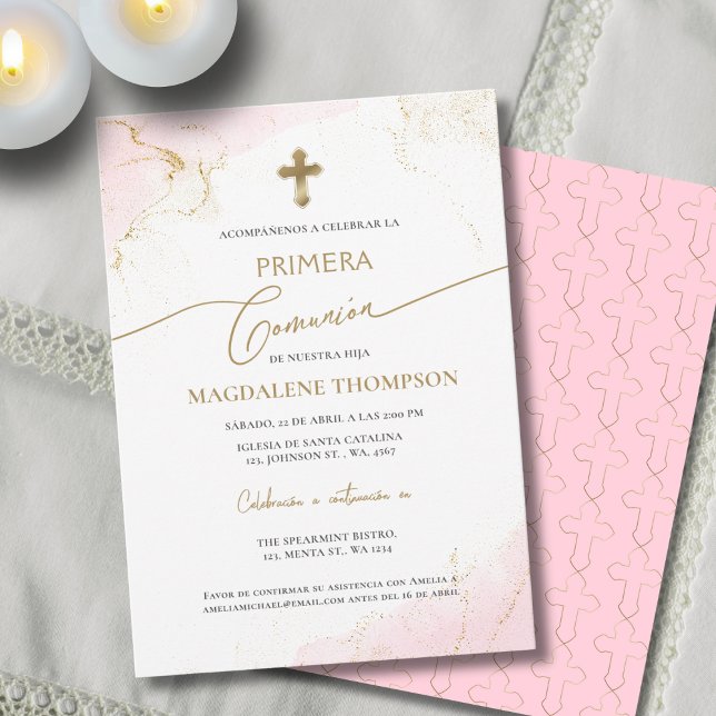 Invitation Fille espagnole Première Sainte Communion Primera  (Créateur téléchargé)
