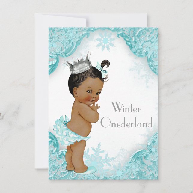 Invitation Fille ethnique Winter Onederland Fête d'anniversai (Devant)