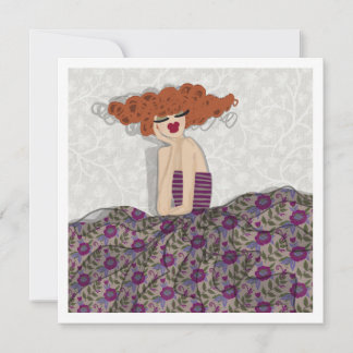 Invitation Fille Fairy in Floral Print Fashion Illustration