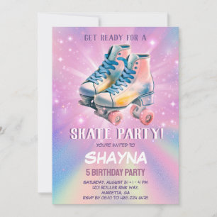 Invitation Fille faisant du roller pour son anniversaire