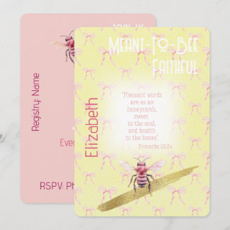 Invitation Fille Faith Rose Coquette Abeille Jaune